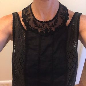 Free People New Romantics Lace Collar Top